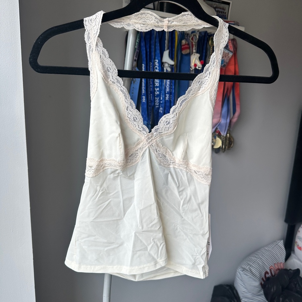 Urban Outfitters Cream Lace Tank Top